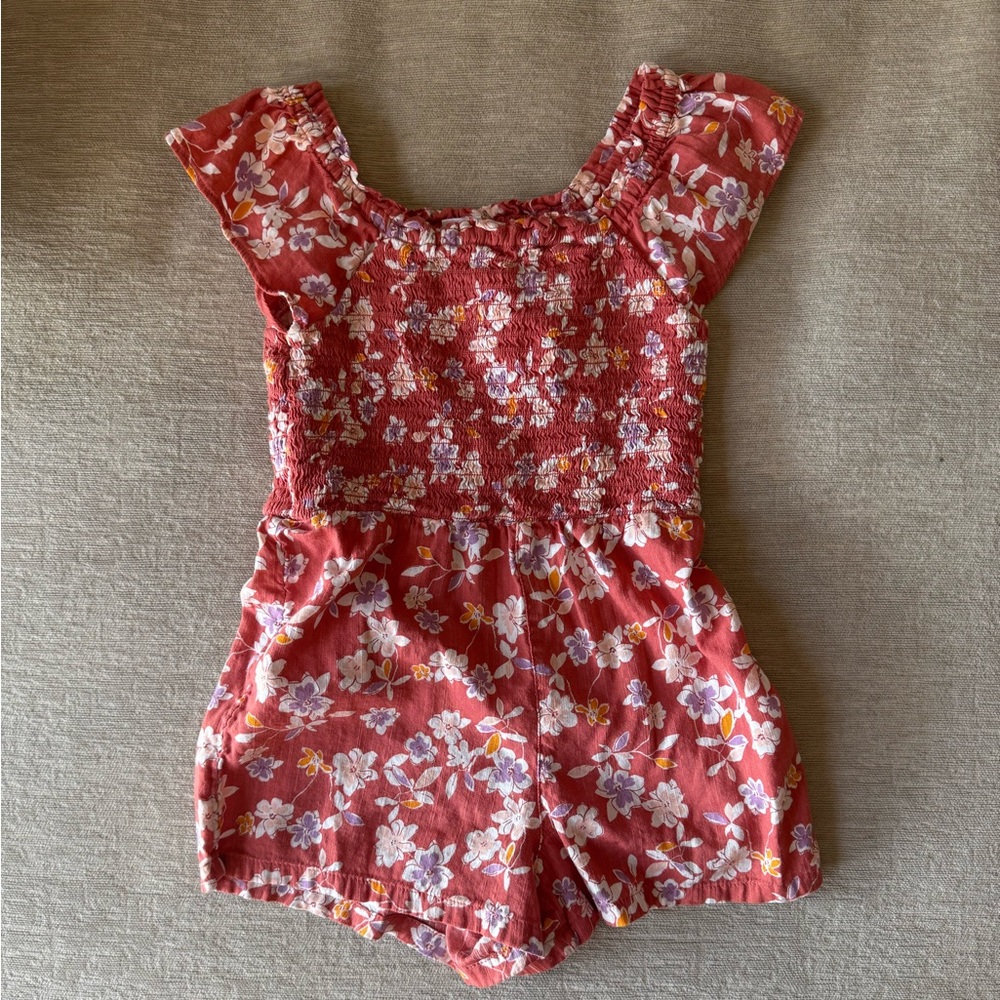 Baby GAP Floral Romper Girls 4T Toddler One-Piece Pink Purple Summer - Picture 2 of 7